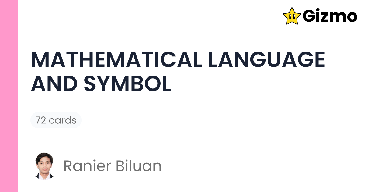Mathematical Language and Symbol | Flashcards