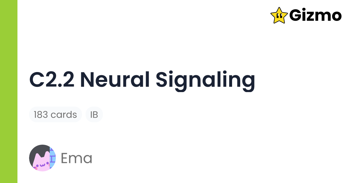 C2.2 Neural Signaling | Flashcards