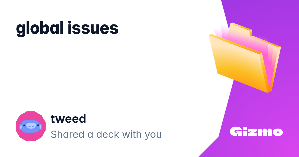 Global issues flashcards