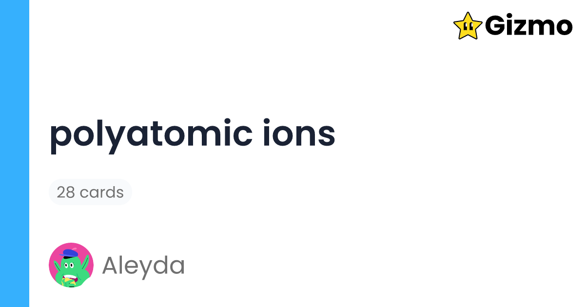Polyatomic Ions | Flashcards