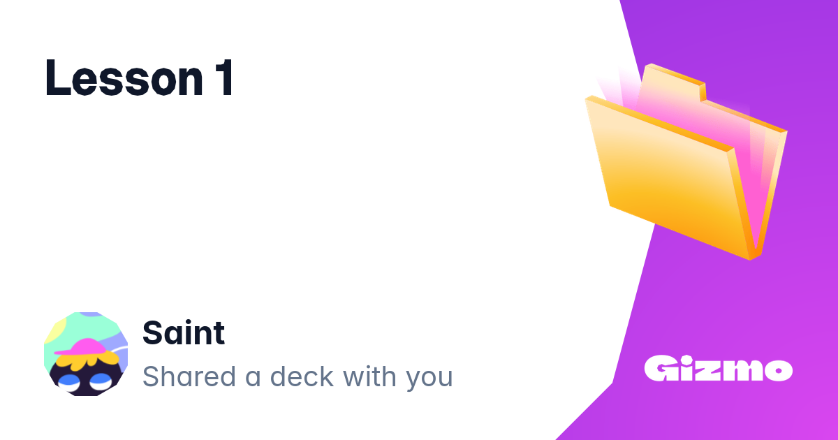 Lesson 1 flashcards