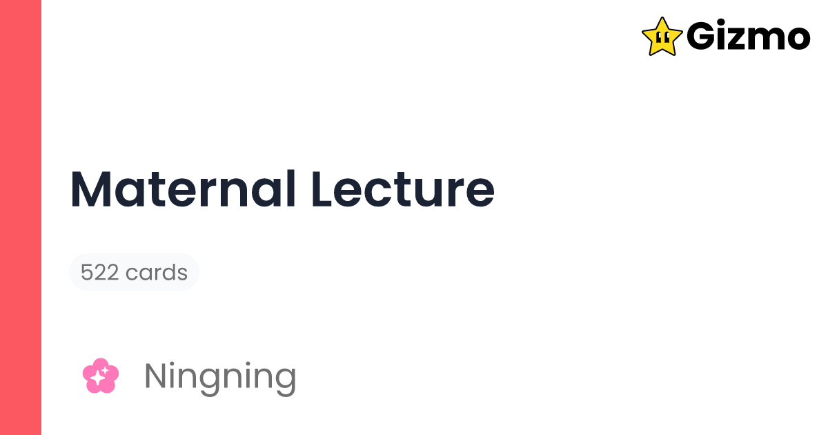 maternal-lecture-flashcards