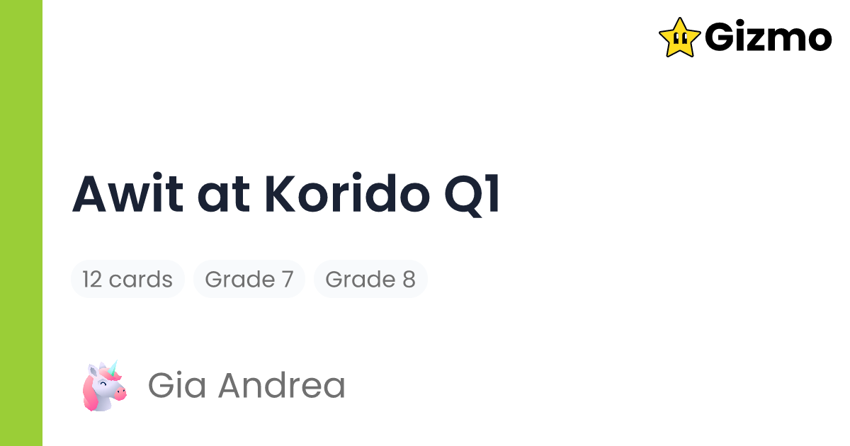 Awit at Korido Q1 | Flashcards