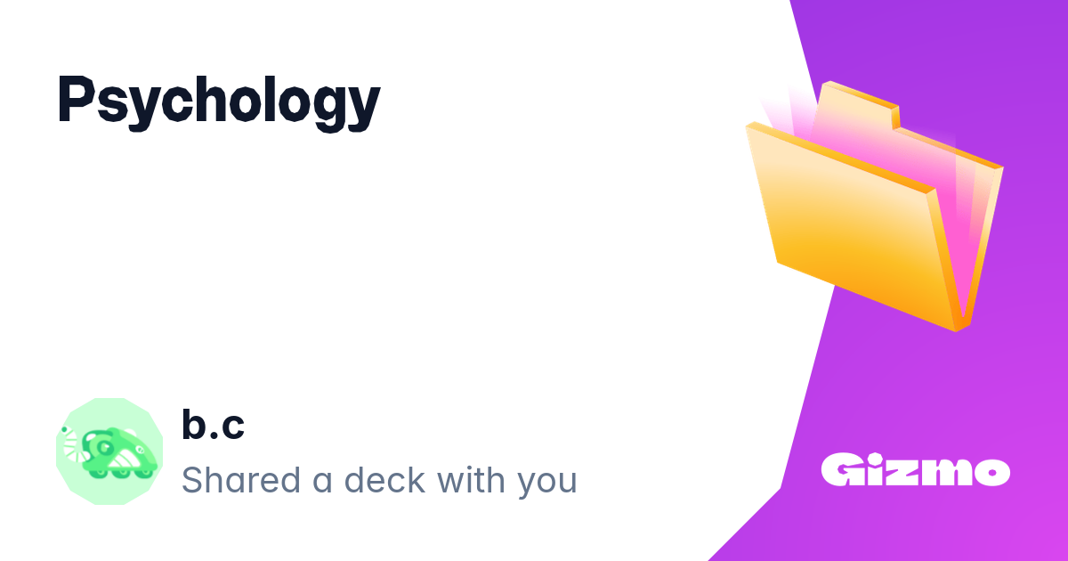 Psychology flashcards