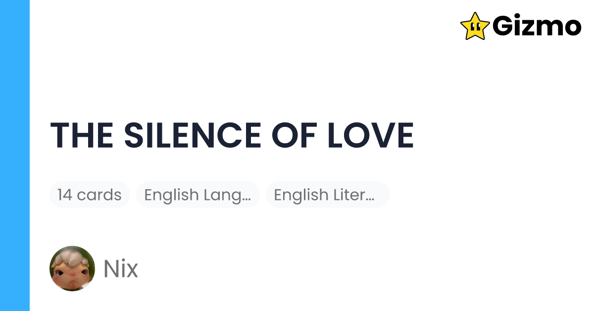 the-silence-of-love-flashcards