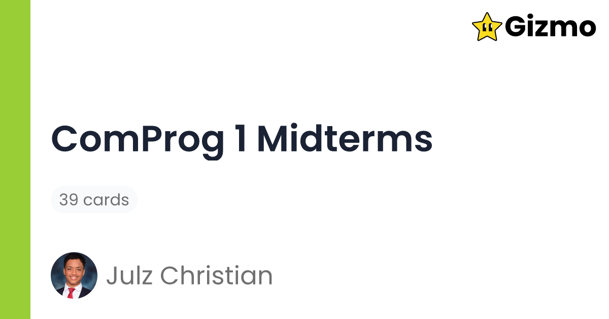 Comprog 1 Midterms | Flashcards