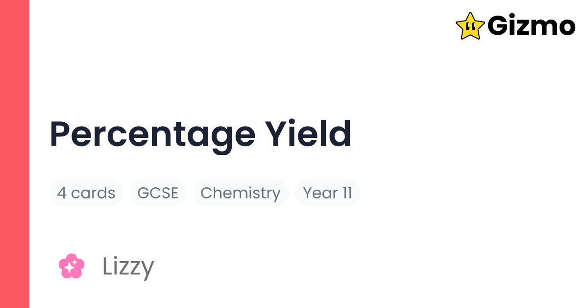 percentage-yield-flashcards