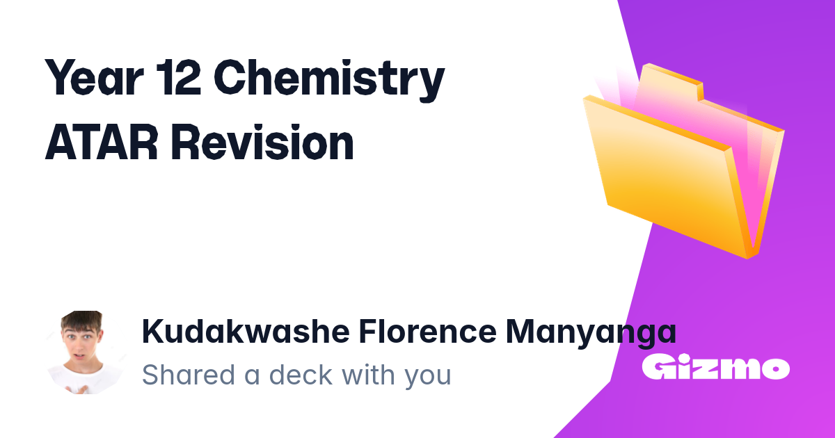 Year 12 Chemistry Atar Revision Flashcards Year 12 chemistry atar revision flashcards