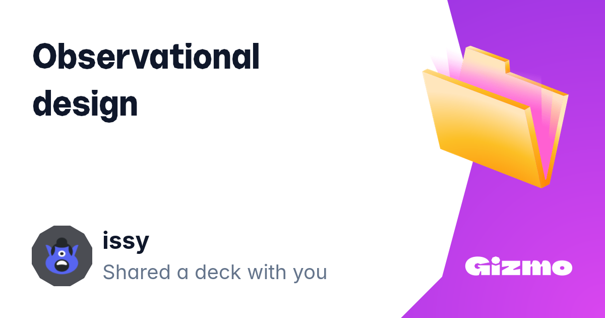 Observation Card Design Observational Design | Flashcards