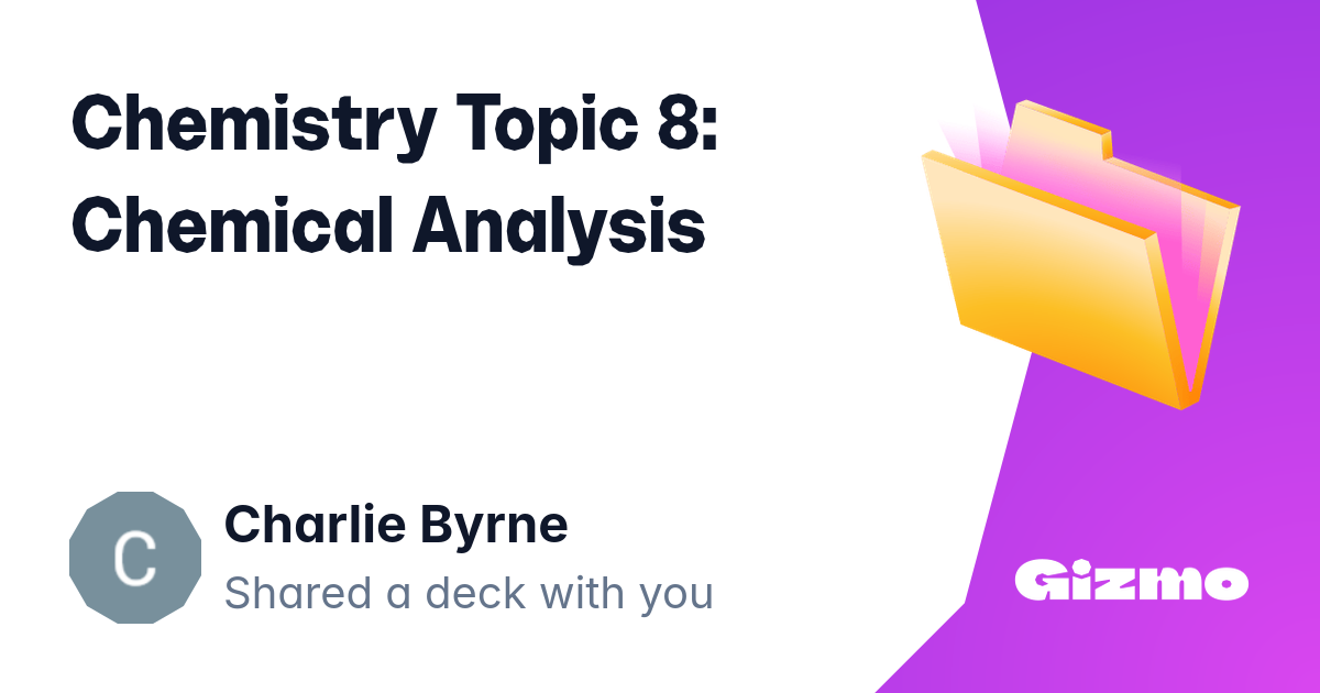 Chemistry Topic 8 Chemical Analysis Flashcards chemistry-topic-8-chemical-analysis-flashcards