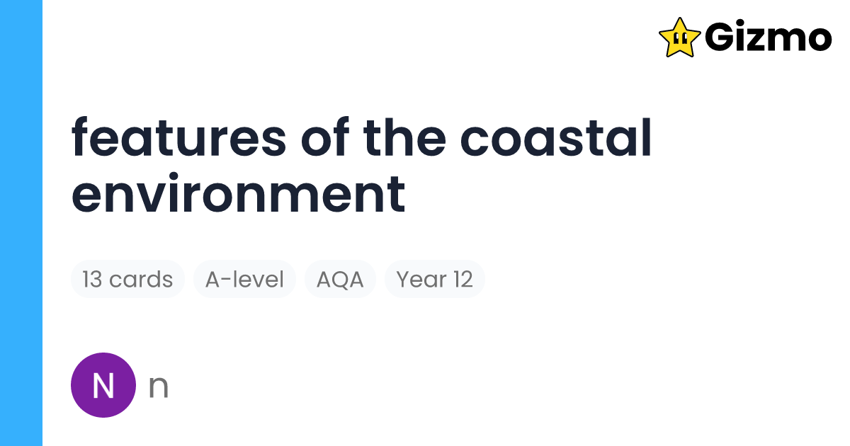 Features Of The Coastal Environment Flashcards features-of-the-coastal-environment-flashcards