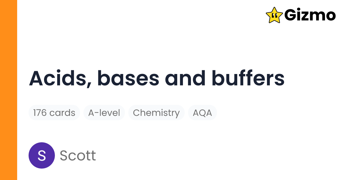 Acids, Bases and Buffers | Flashcards
