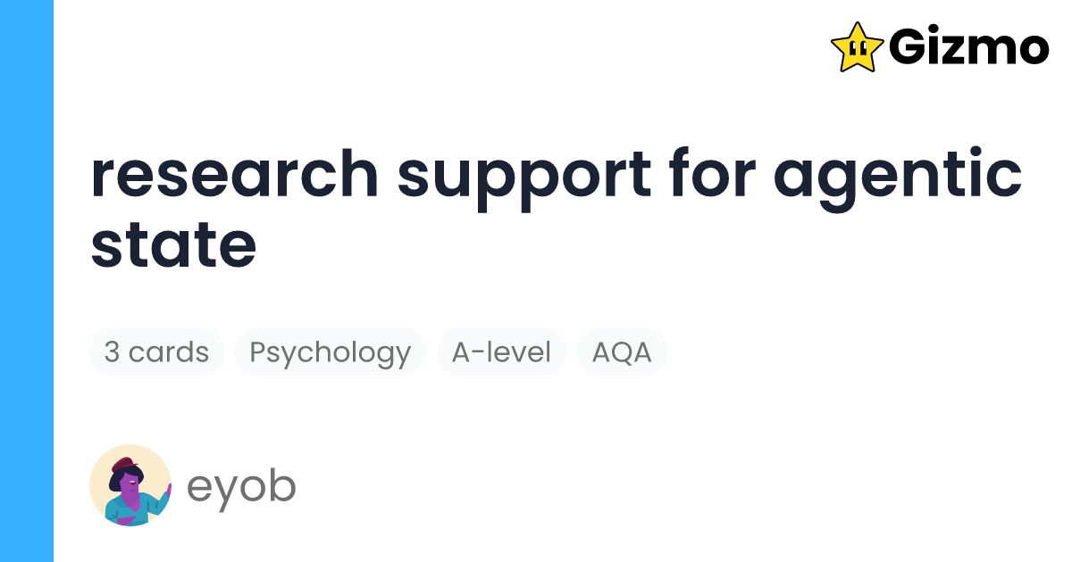 Research Support for Agentic State | Flashcards