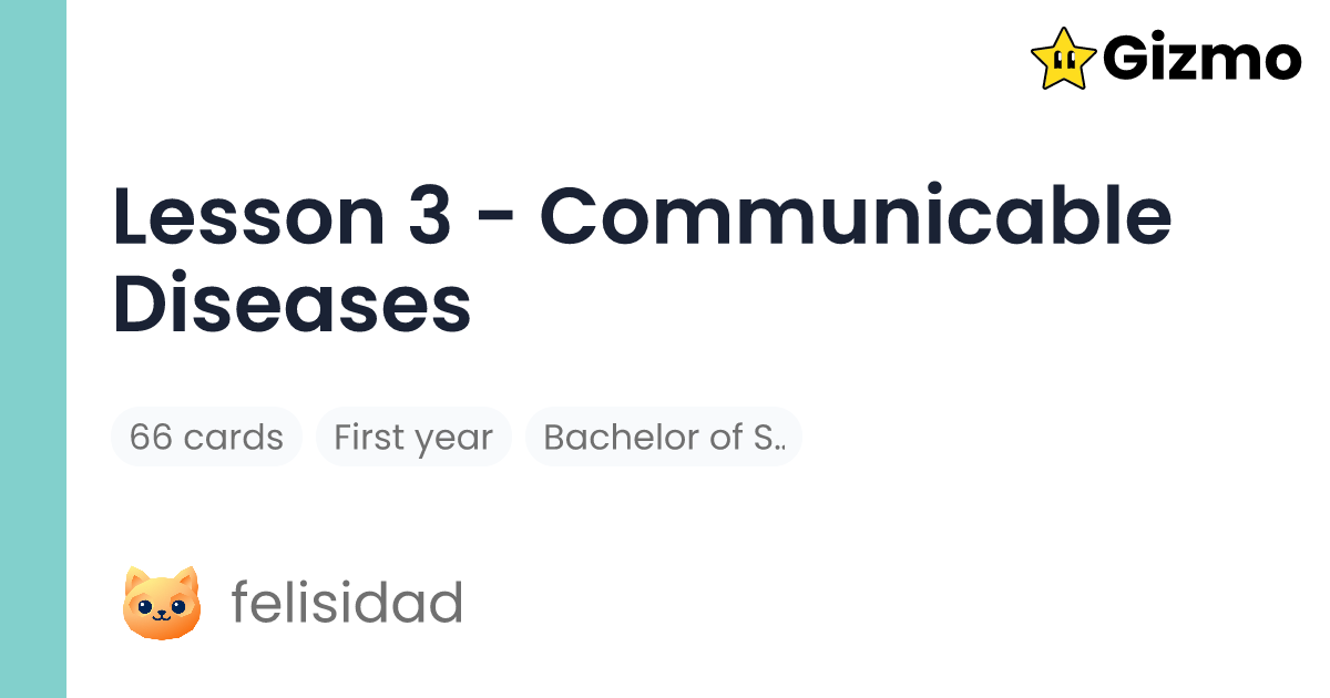 Lesson 3 - Communicable Diseases | Flashcards