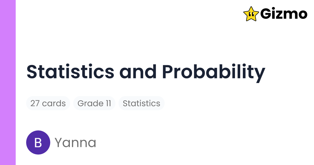 Statistics and Probability | Flashcards
