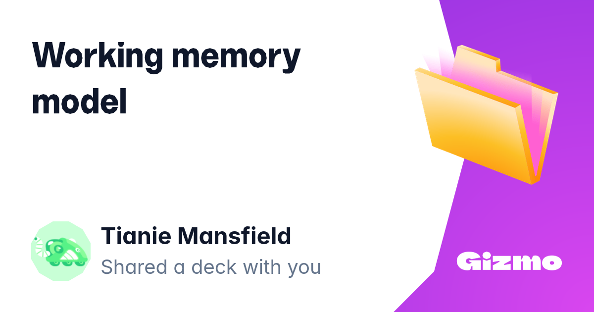 Working Memory Model | Flashcards