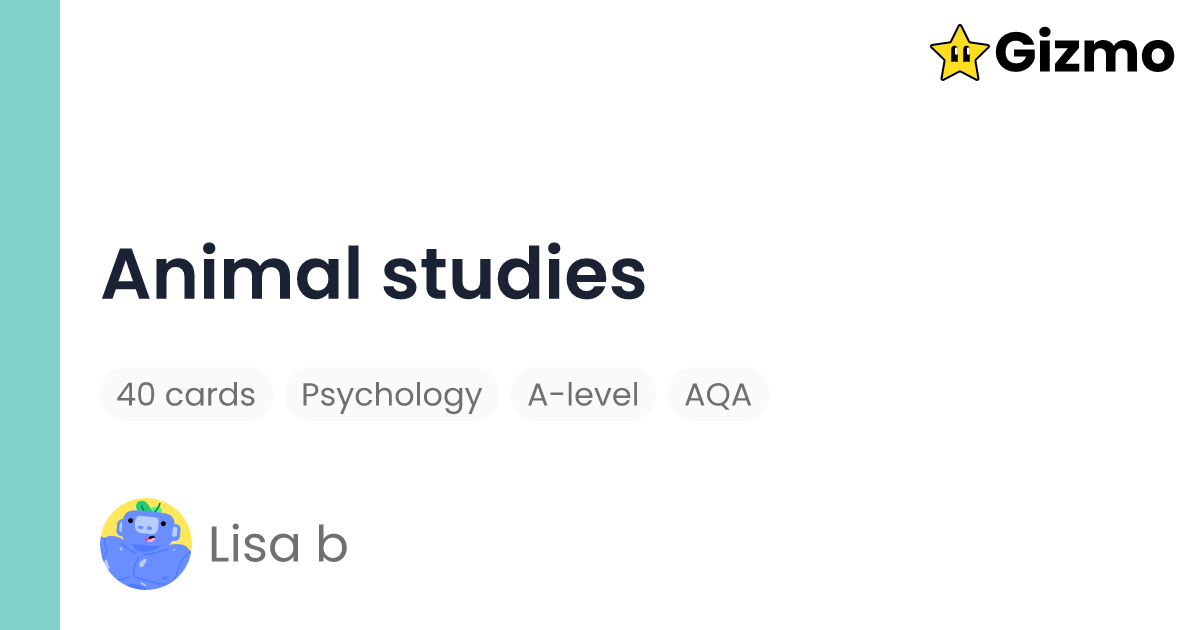 Animal Studies Flashcards Animal Studies Flashcards