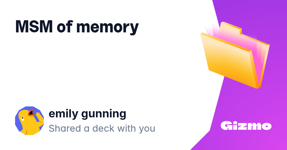 Msm Of Memory | Flashcards