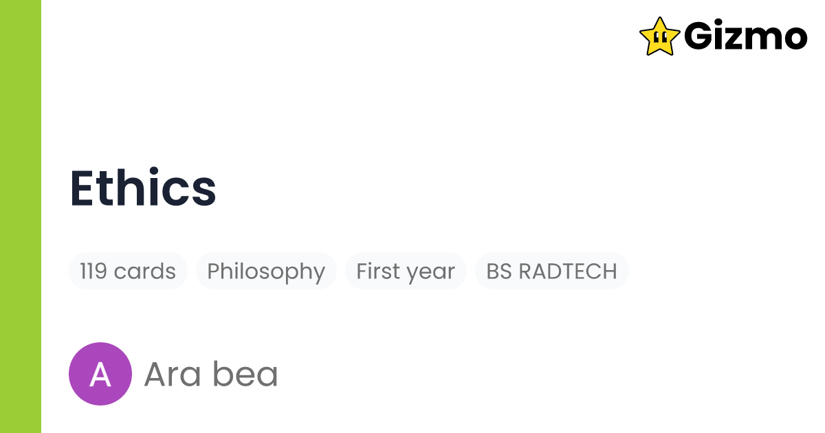 Ethics | Flashcards