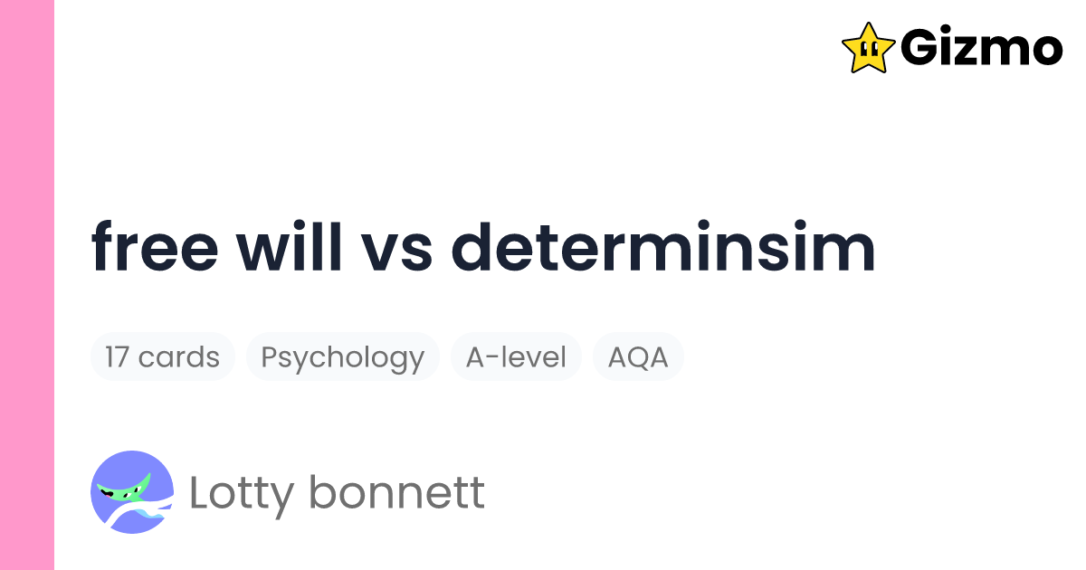 Free Will Vs Determinsim | Flashcards