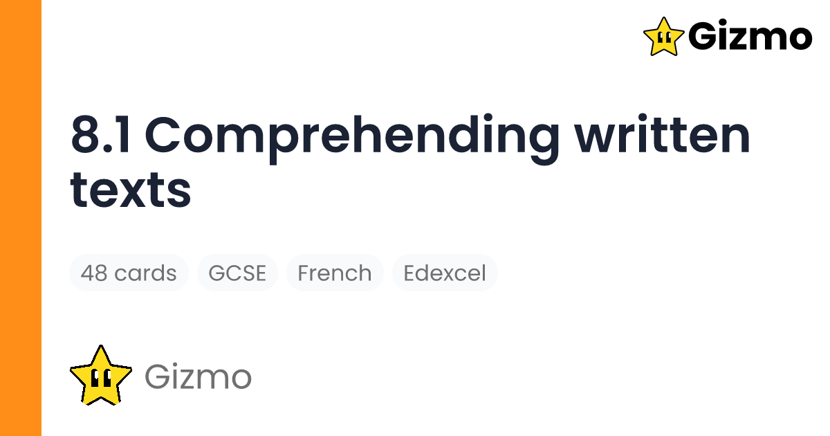 8.1 Comprehending Written Texts | Flashcards