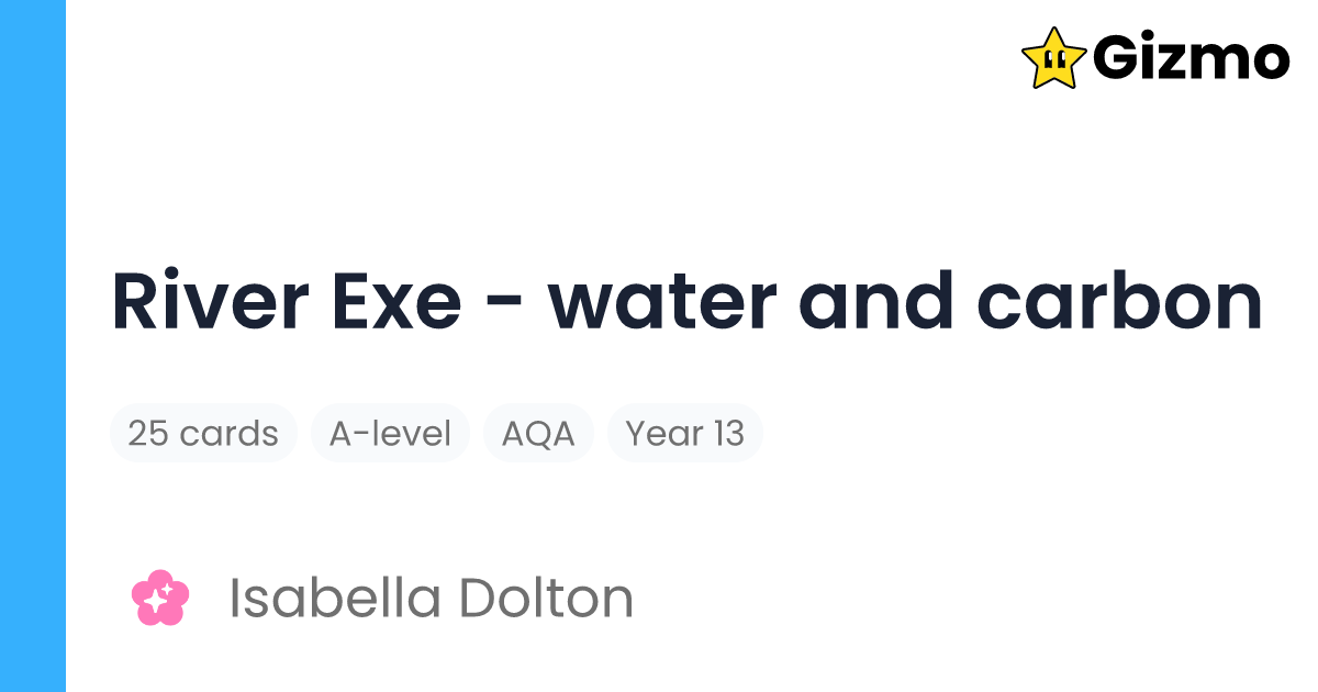 river-exe-water-and-carbon-flashcards