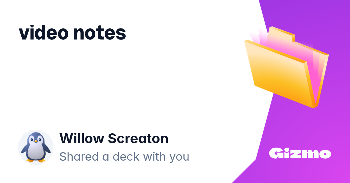Video Notes Flashcards Video notes flashcards