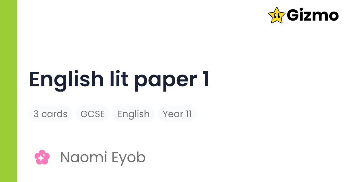 english-lit-paper-1-flashcards