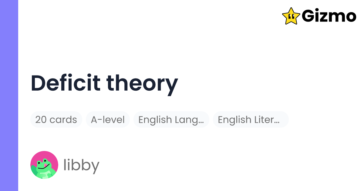 Deficit Theory | Flashcards