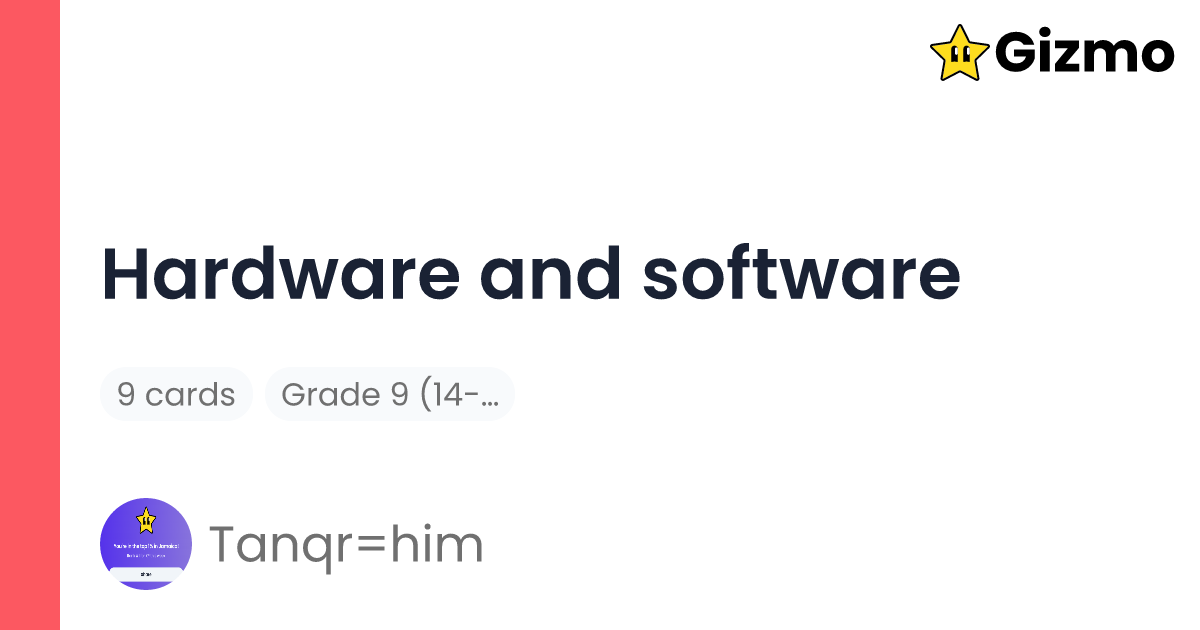 Hardware and software flashcards