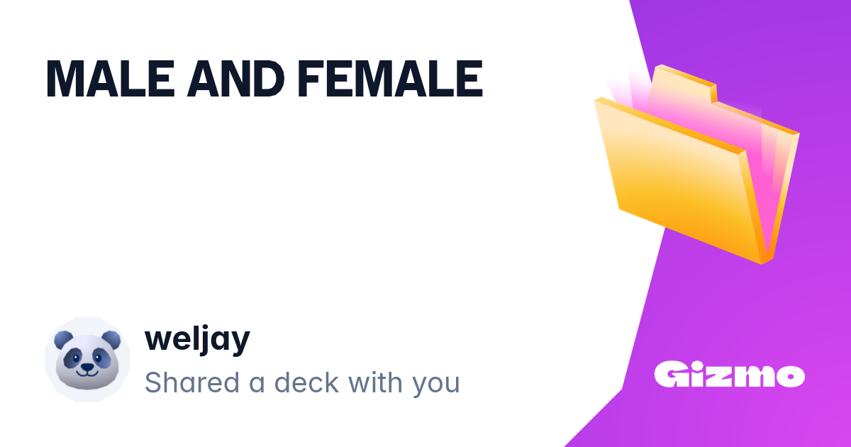 Male and female flashcards