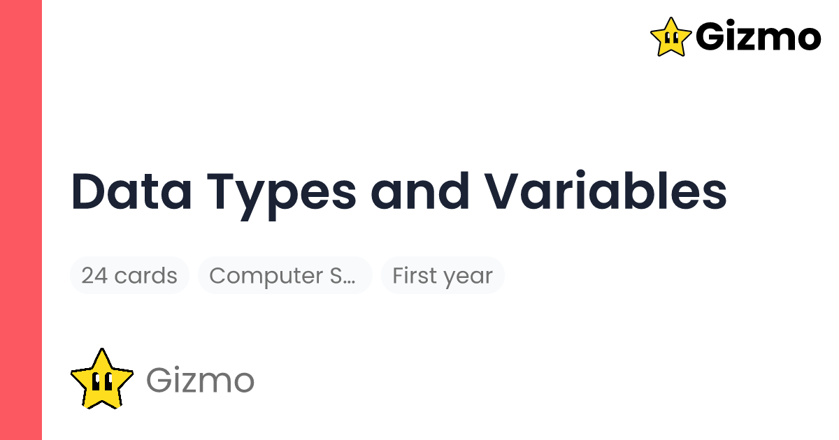 Data Types and Variables | Flashcards