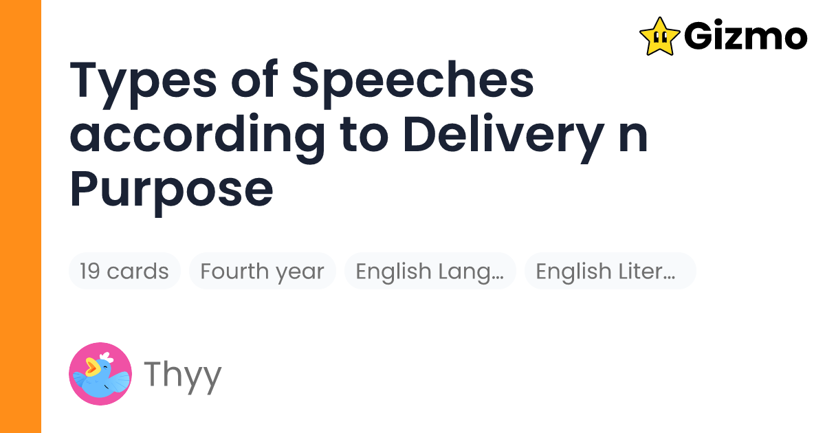 types-of-speeches-according-to-delivery-n-purpose-flashcards