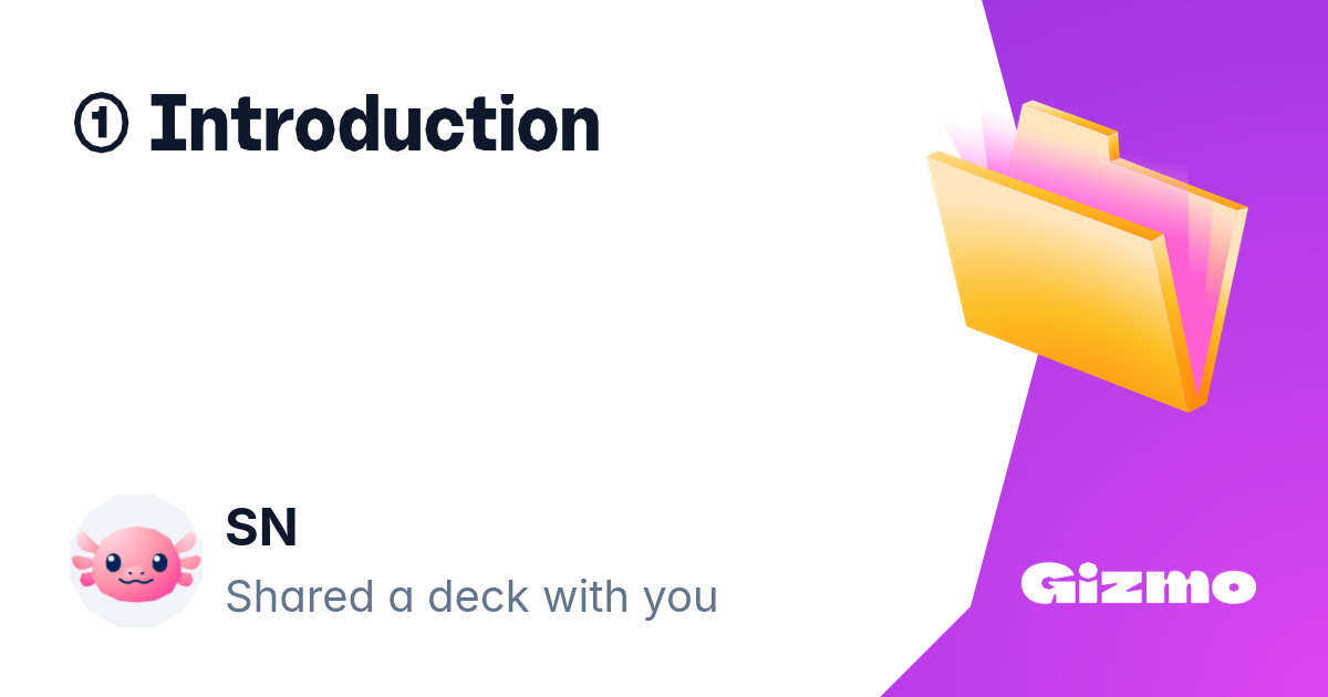 (1) Introduction | Flashcards