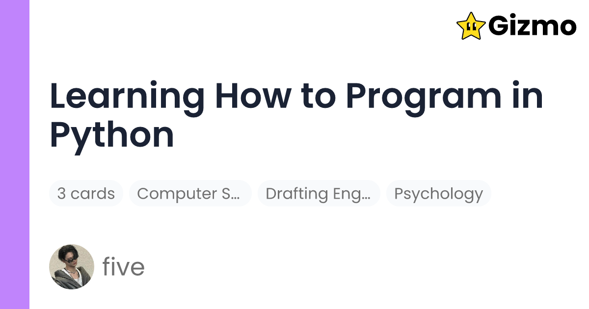 Learning How to Program in Python | Flashcards