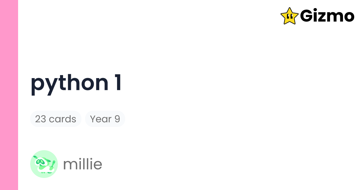 Python 1 | Flashcards