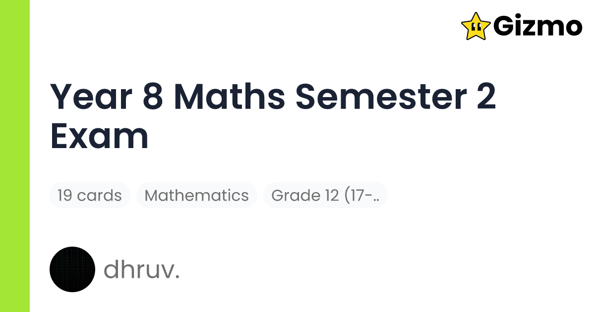 Year 8 Maths Semester 2 Exam | Flashcards