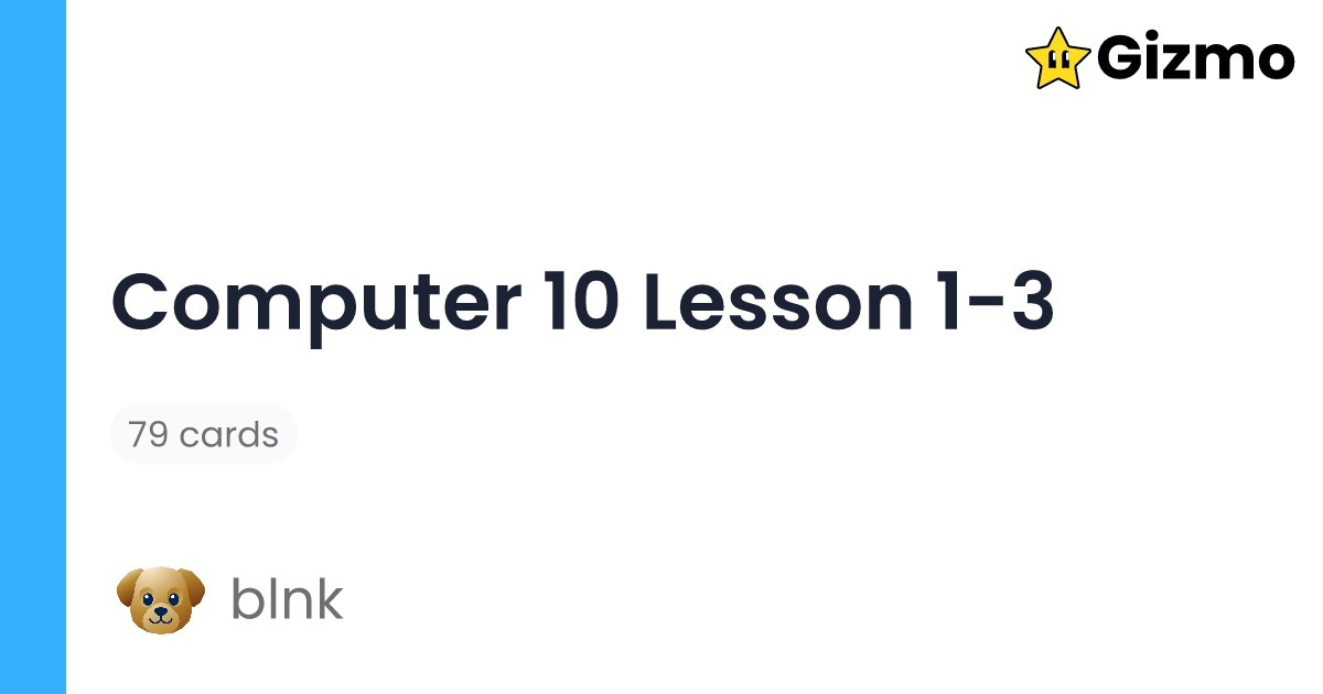 Computer 10 Lesson 1-3 | Flashcards