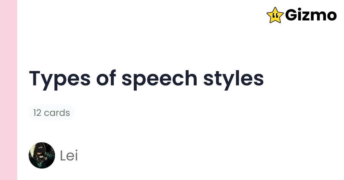 types-of-speech-styles-flashcards