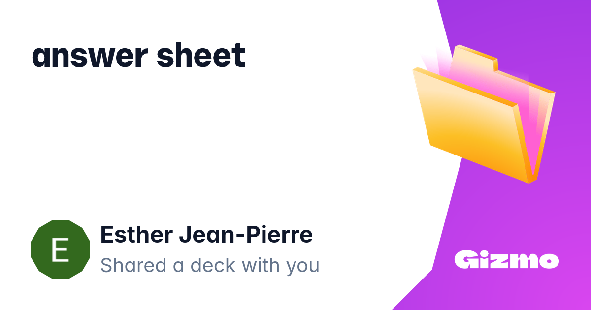 Answer Sheet Flashcards answer-sheet-flashcards